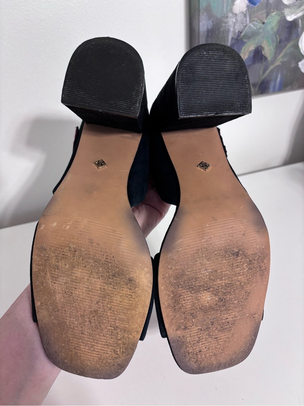 Nanette Lepore Martina Size 10 Black Floral Embroidery Mary Jane Block 4” Heels - Picture 10 of 11